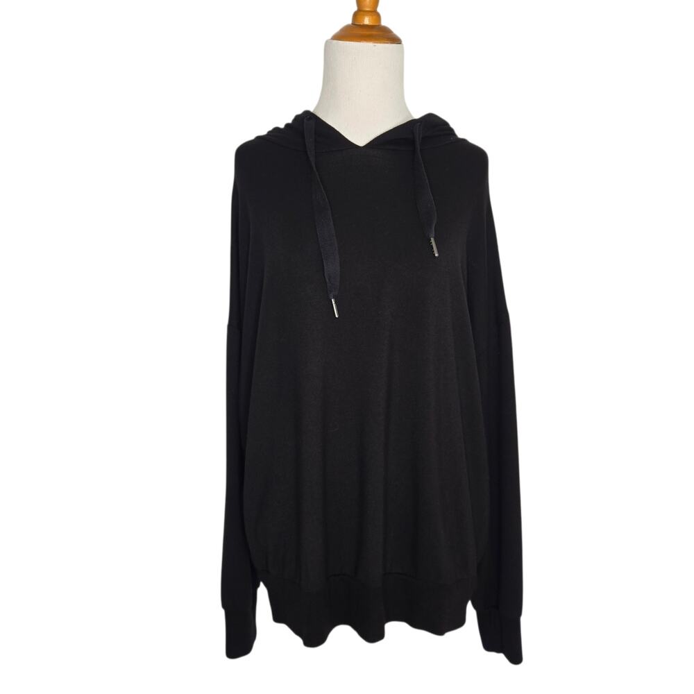 Universal Standard Womens Hoodie Sweatshirt Lightweight Stretch Black Size 10-12